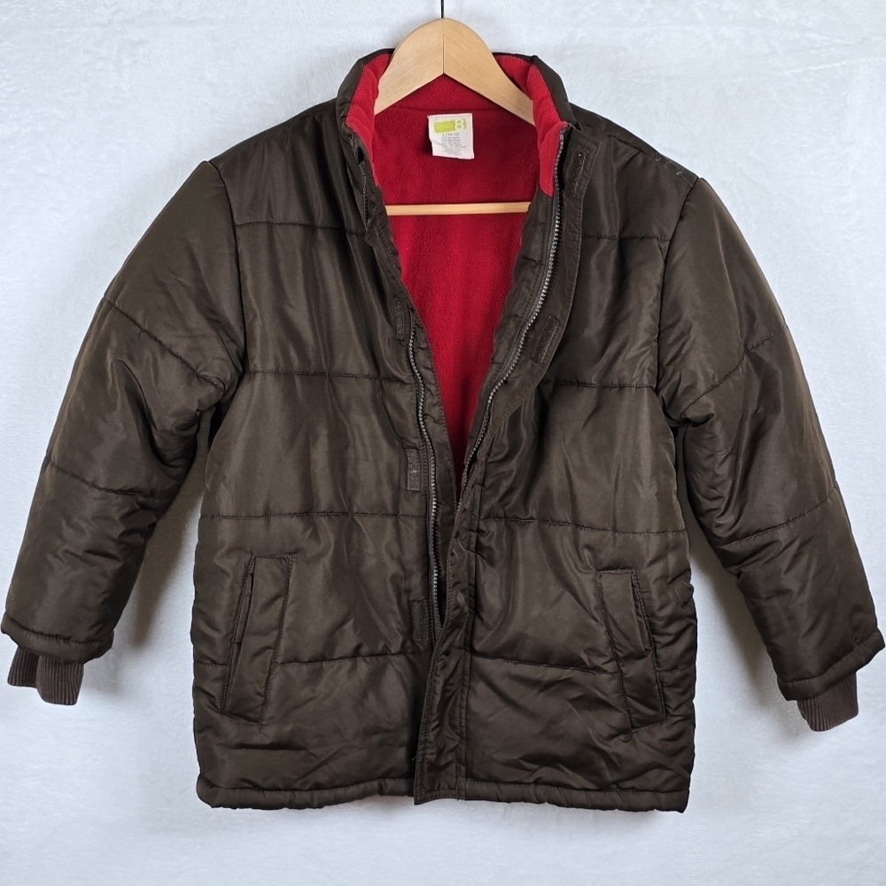 Crazy 8 Boys Puffer Jacket Fleece Lined Brown Size 10/12